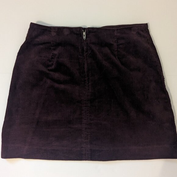 Uniqlo Burgundy Corduroy Mini Skirt - Size 10 - Picture 4 of 5